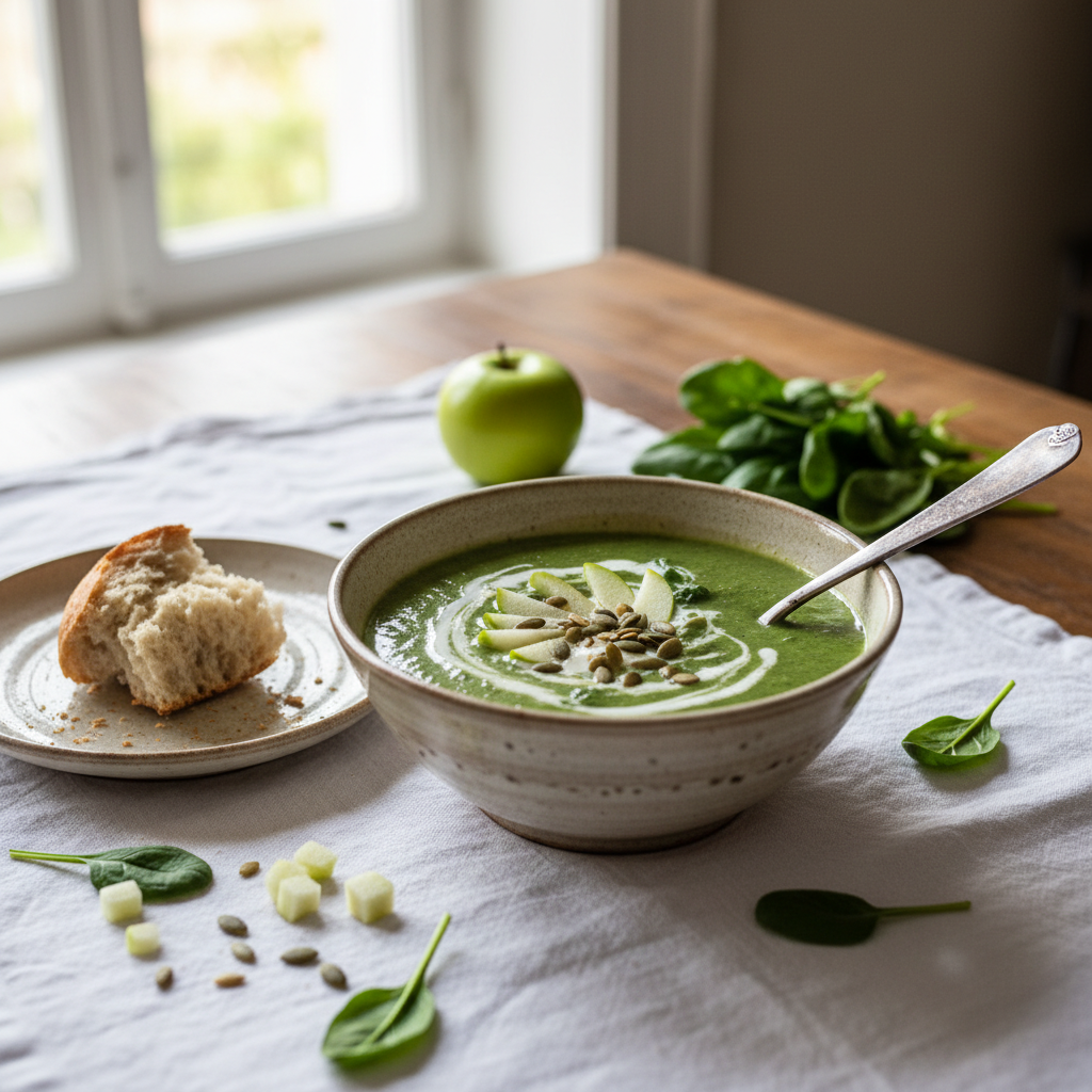 Soupe aux Épinards et Pommes