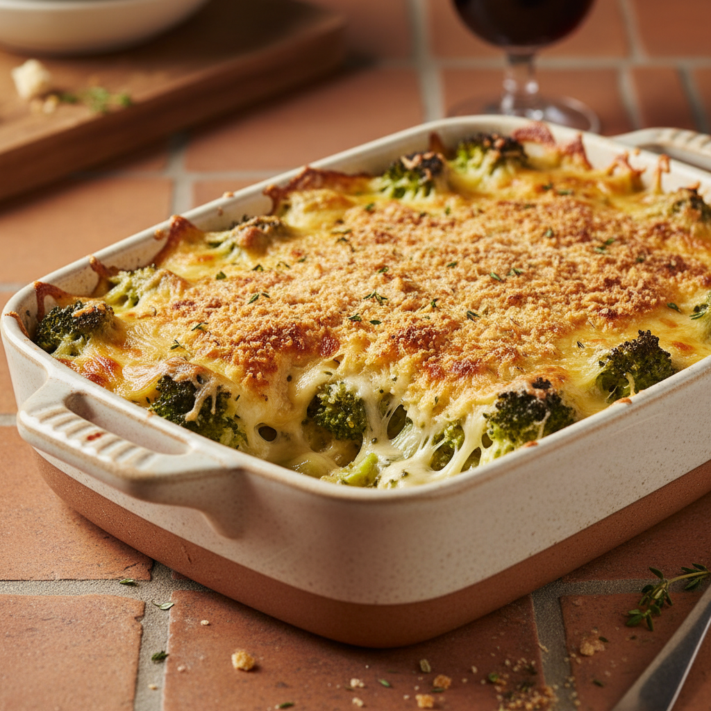 Gratin de brocoli et fromage
