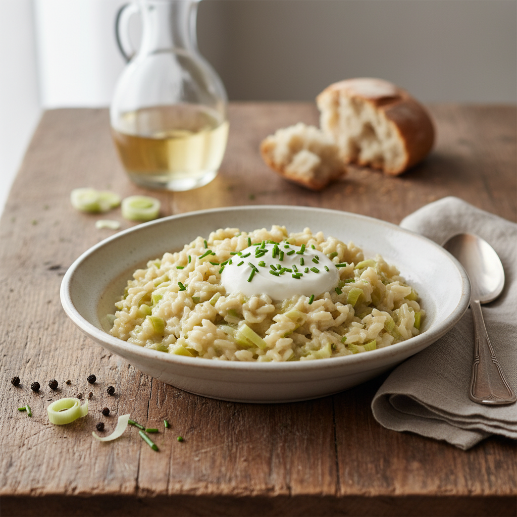 Riz aux Poireaux et Crème