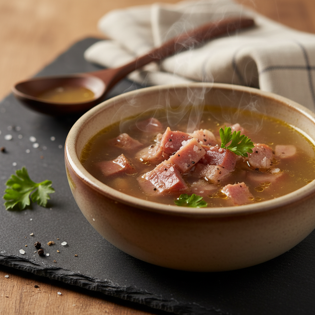Soupe simple jambon-eau