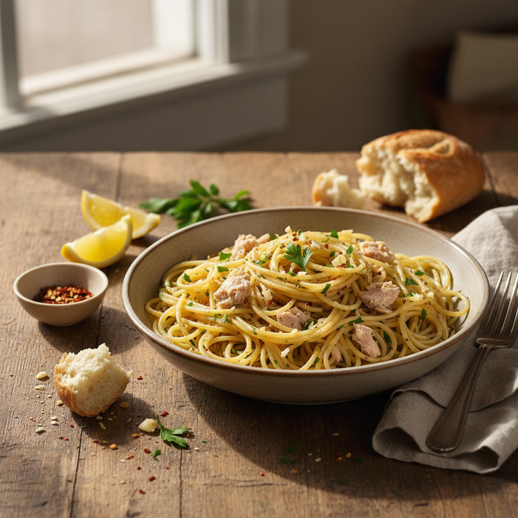 Pâtes au Thon et Huile d'Olive