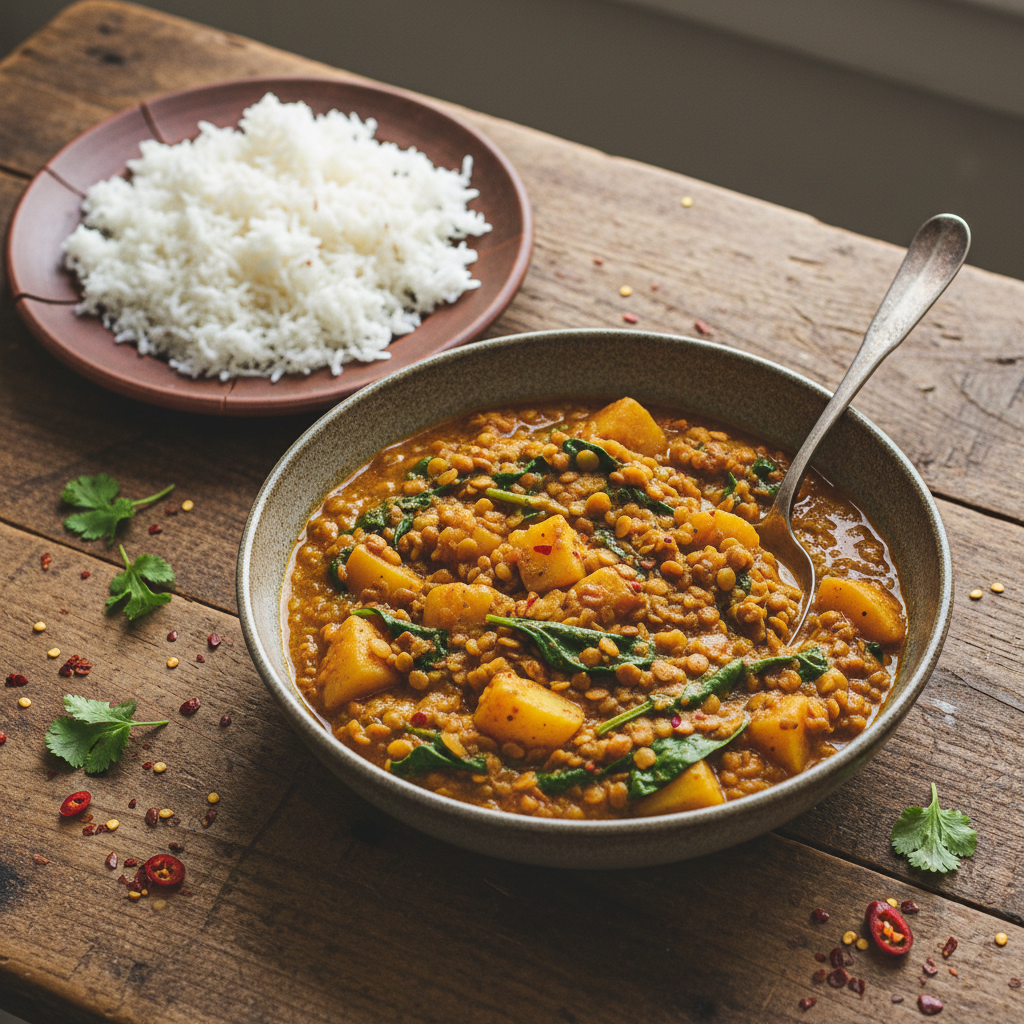 Curry de lentilles asiatique