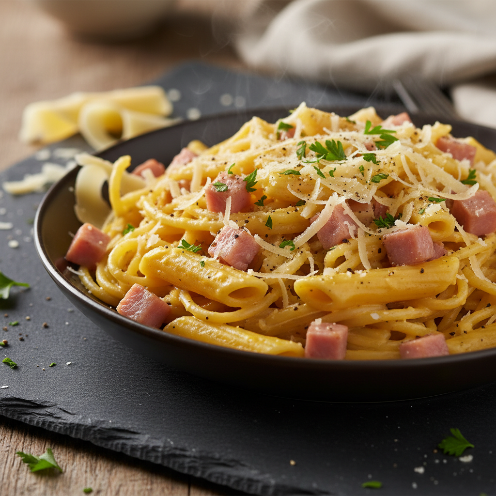 Pâtes Carbonara Jambon et Fromage