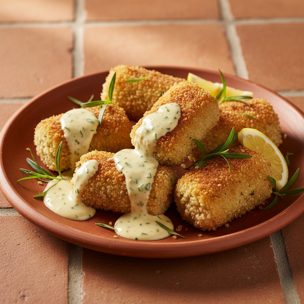 Croquettes de Quinoa à la Française avec Sauce Béarnaise Simplifiée