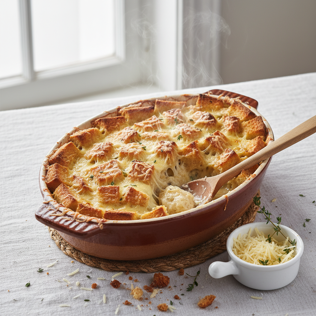 Gratin de Pain et Gruyère