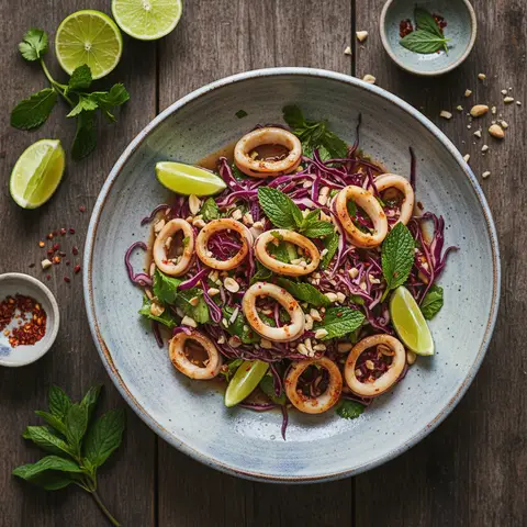 Tintenfischsalat nach Thai-Art mit Limette