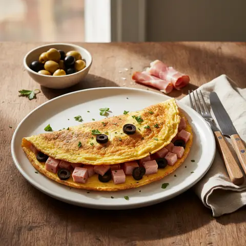 Olive and Ham Omelet
