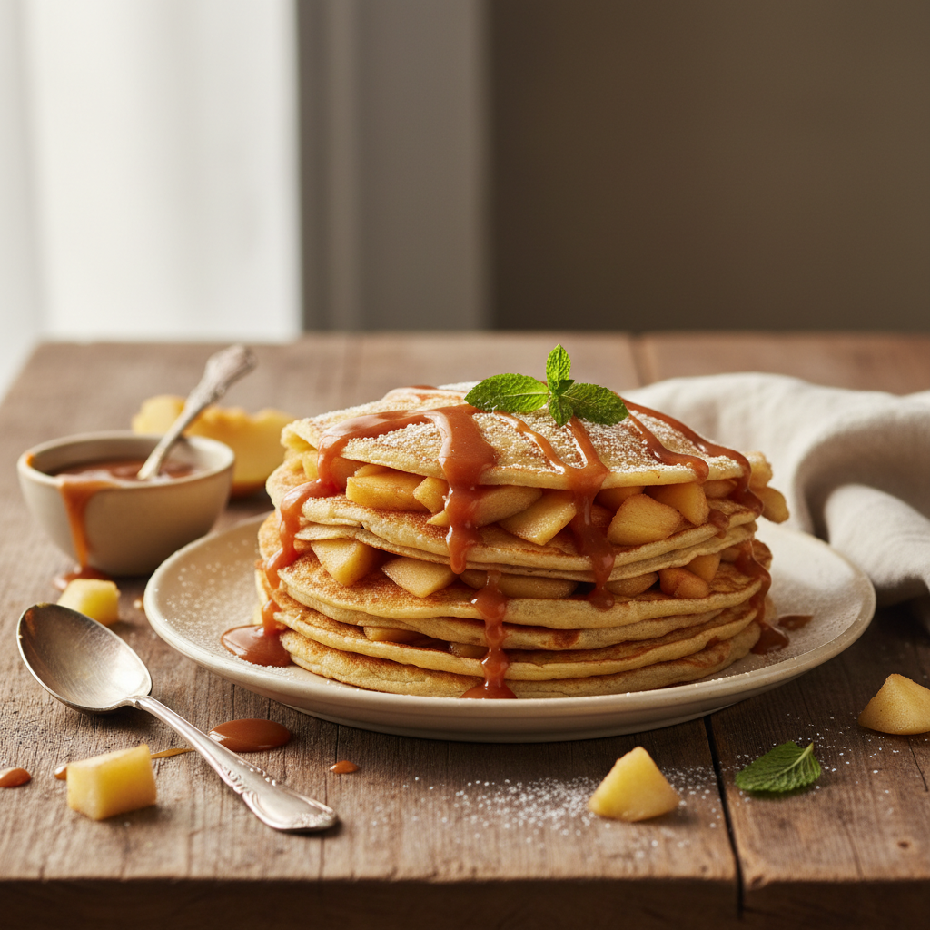 Crêpes Bretonnes Sucrées aux Pommes et Caramel