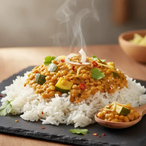 Linsen-Curry mit Zucchini