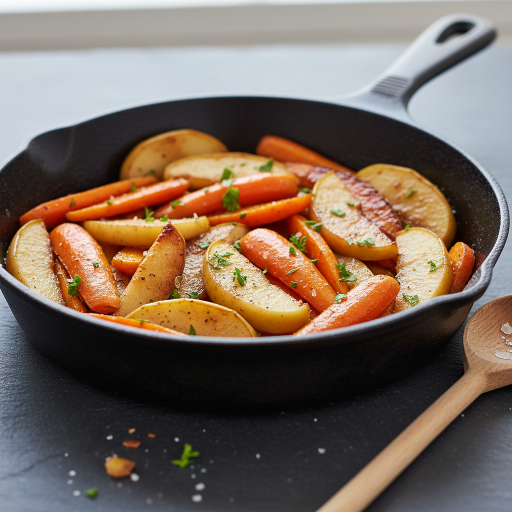 Poêlée de Carottes et Pommes Sautées