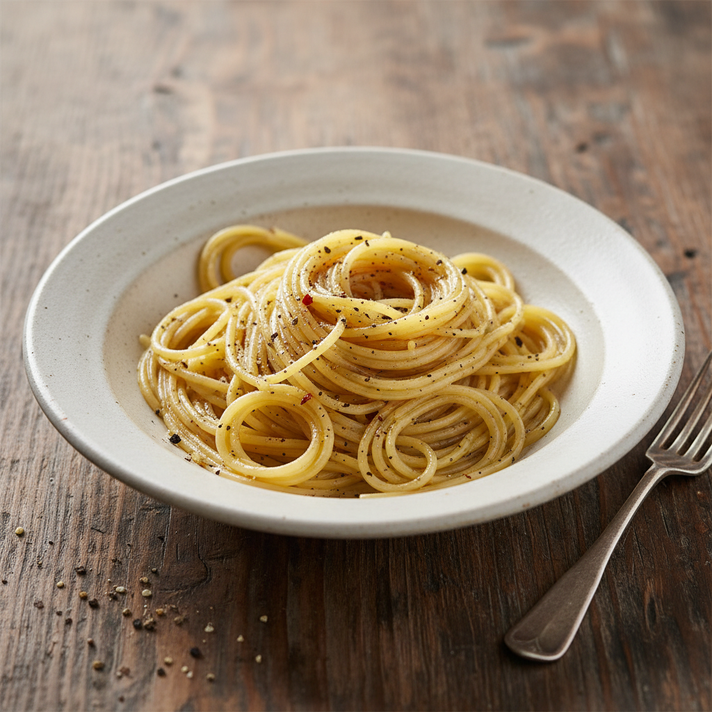 Spaghettis Nature avec Huile et Poivre