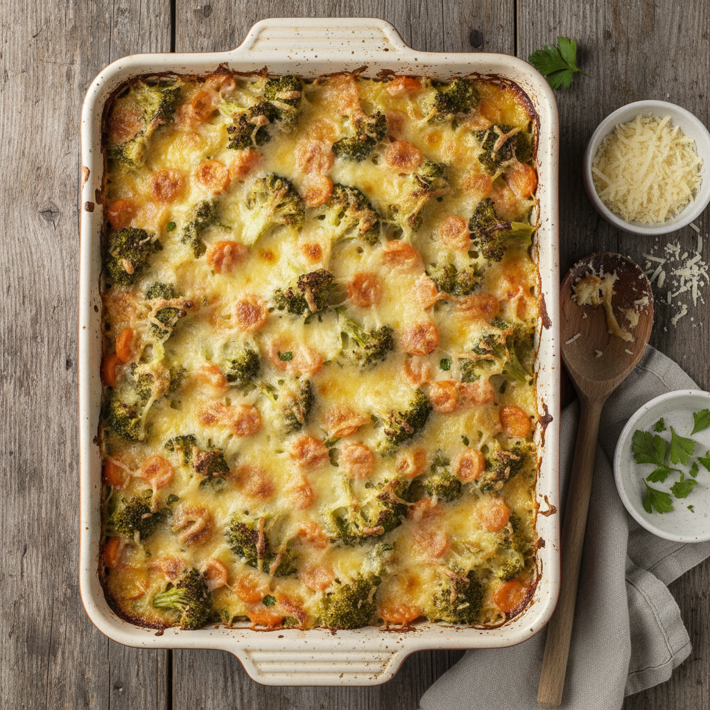 Gratin de Brocoli et Carotte au Gruyère