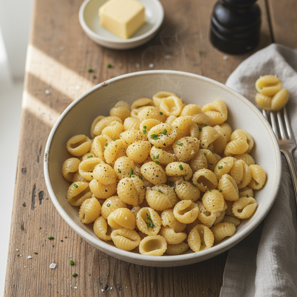 Coquillettes au Beurre et Poivre