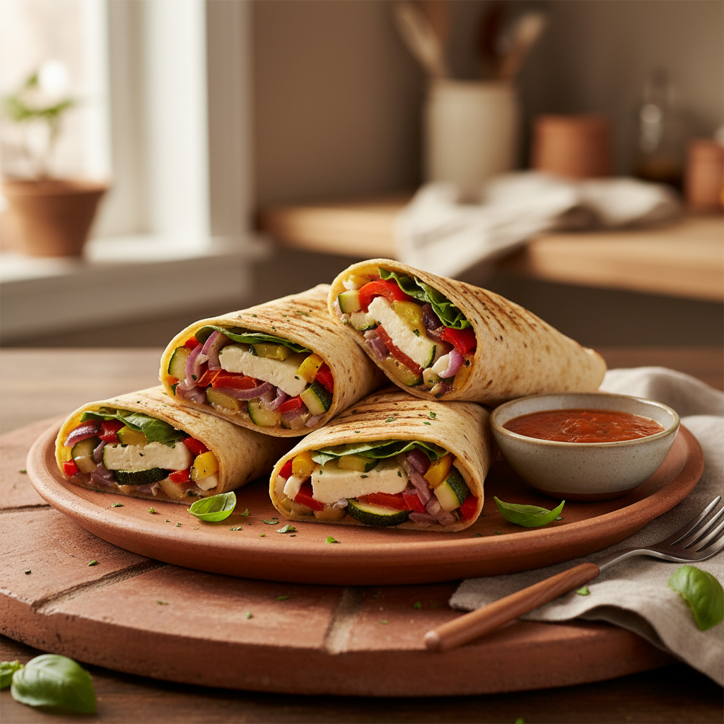 Wraps aux Légumes Grillés et Fromage