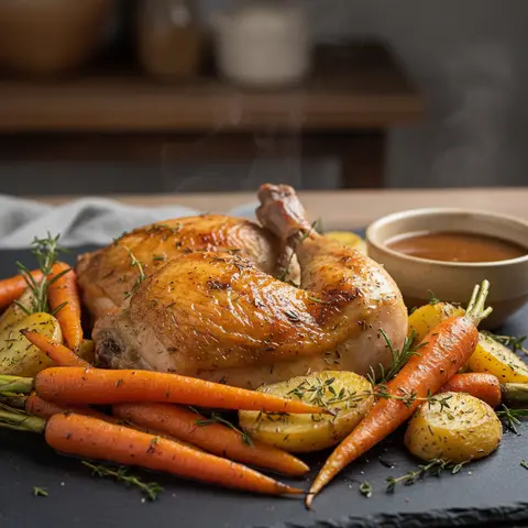 Roasted Chicken with Carrots and Potatoes