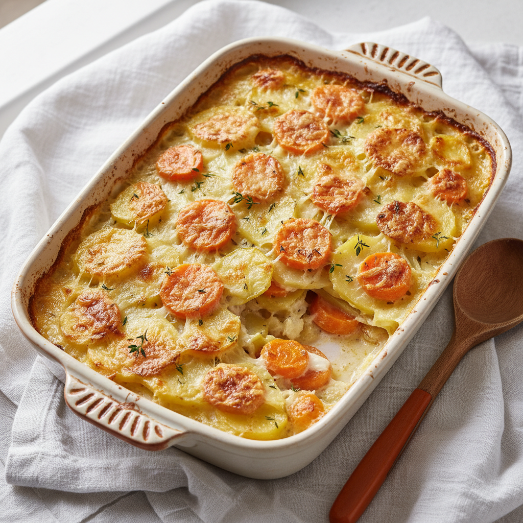 Gratin de pommes de terre et carottes