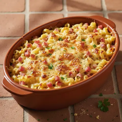 Simplified Ham and Pasta Gratin