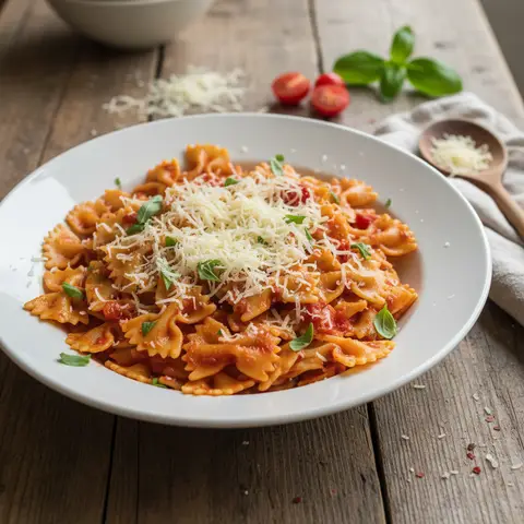 Farfalle mit Tomate und Comté