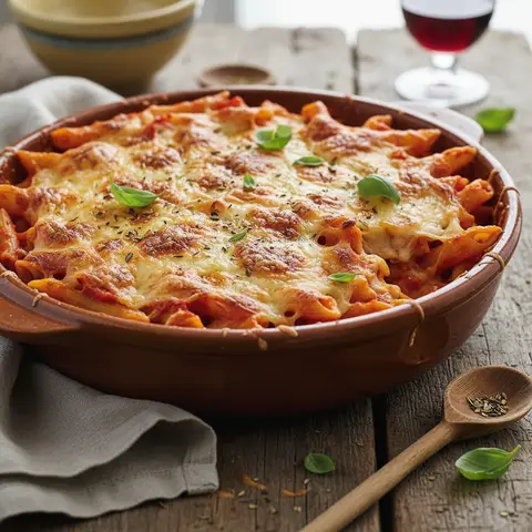 Penne Gratin with Tomatoes and Gruyère