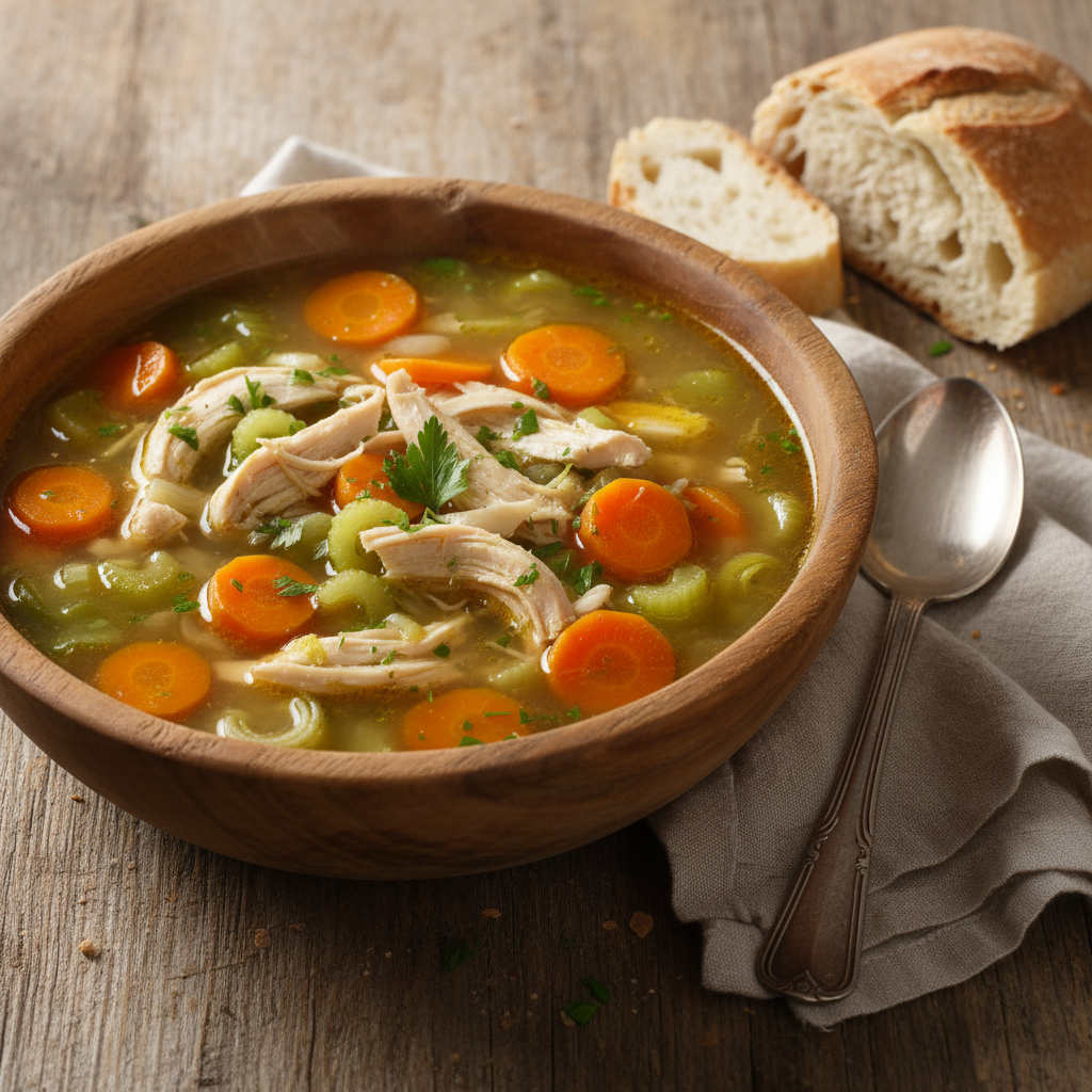 Soupe réconfortante poulet-légumes