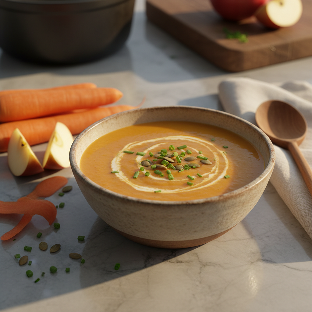 Soupe veloutée carottes-pommes