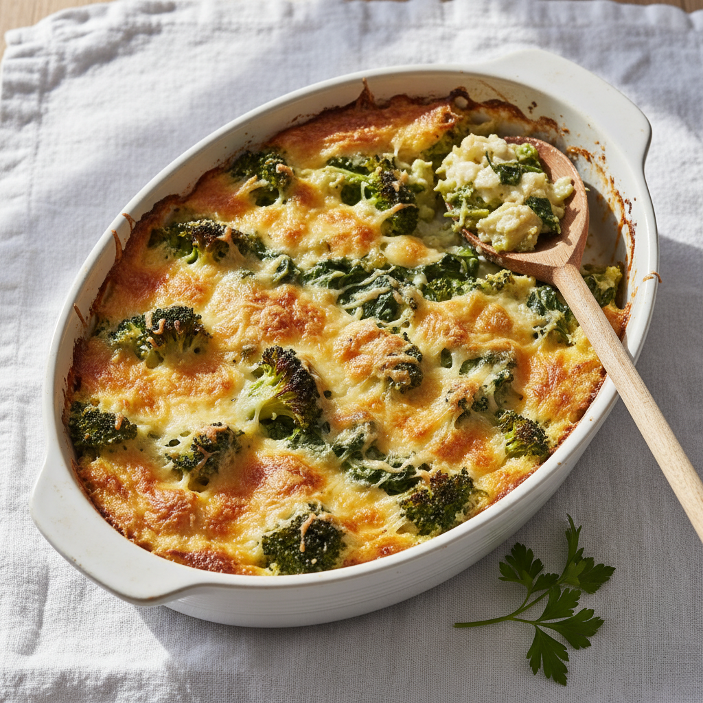 Gratin Brocoli Épinards Gruyère