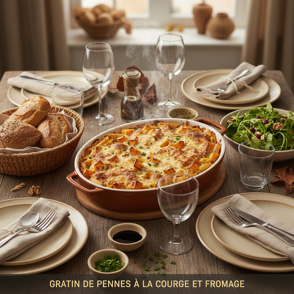Gratin de Pennes à la Courge et Fromage