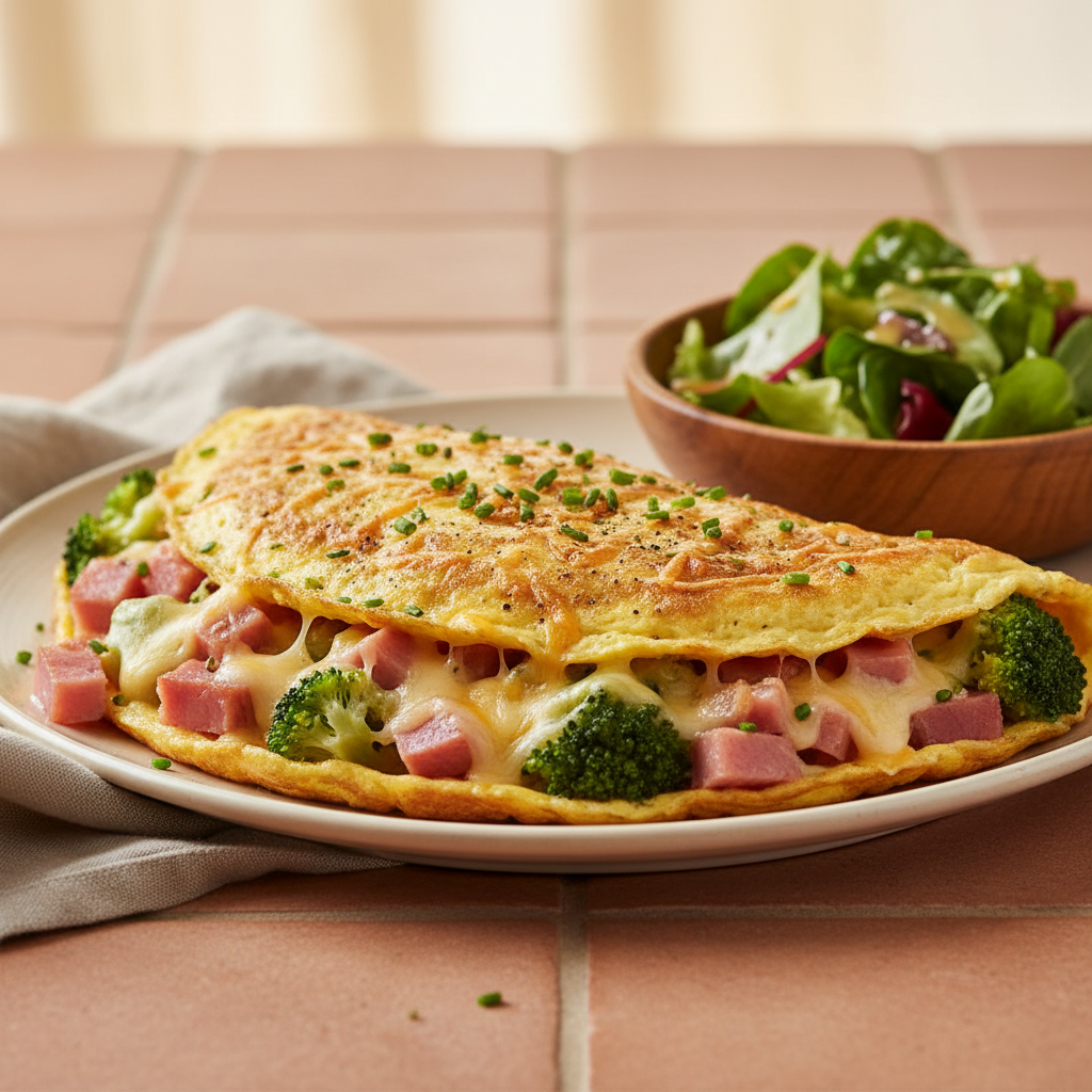 Omelette Jambon, Fromage et Brocoli