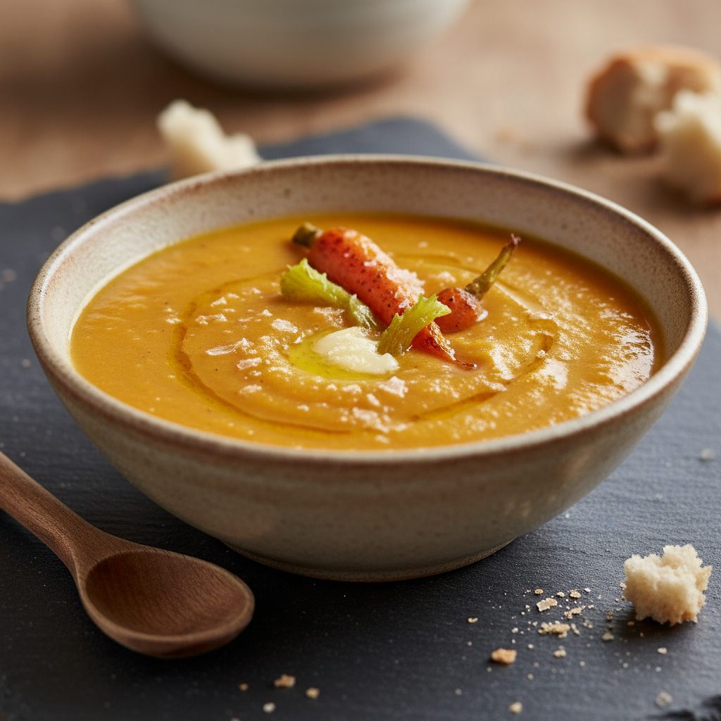 Soupe de Carotte et Céleri Rôtis