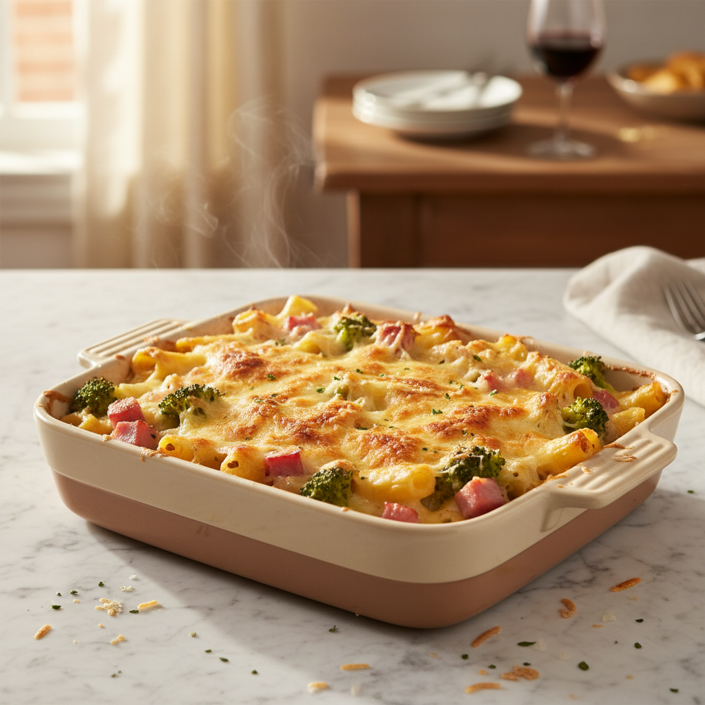 Pâtes Gratinées Jambon-Brocoli-Gruyère