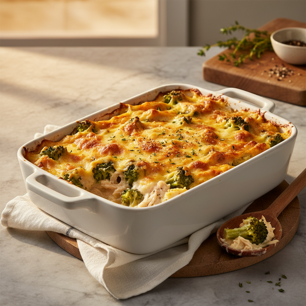 Gratin de poulet et brocoli