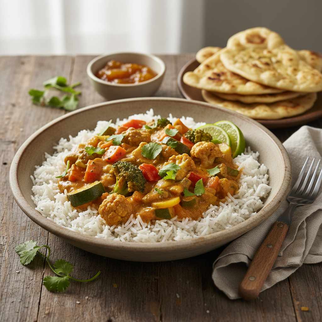 Curry de légumes et riz