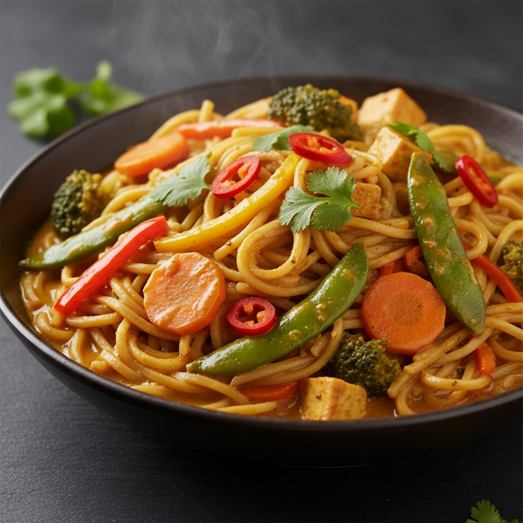 Curry de Légumes et Pâtes Asiatiques