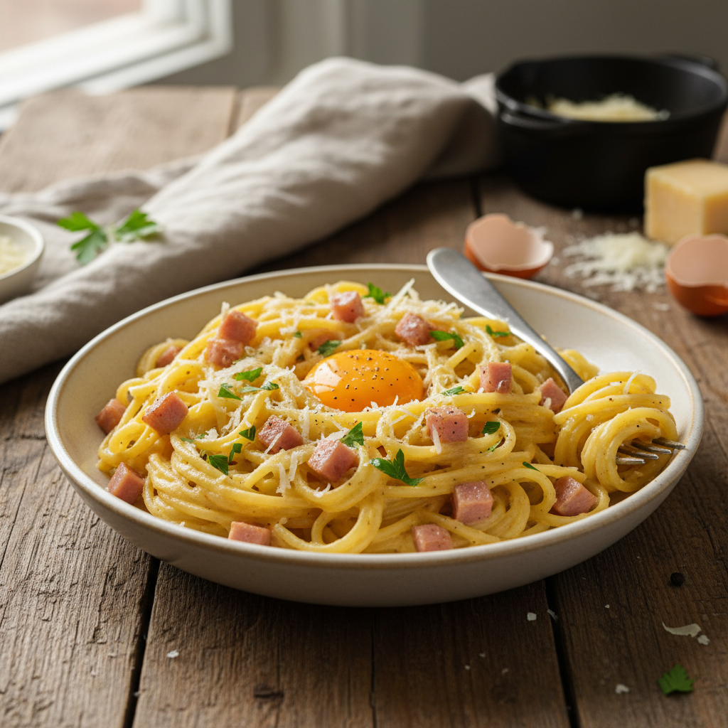 Pâtes Carbonara Simplifiée au Gruyère