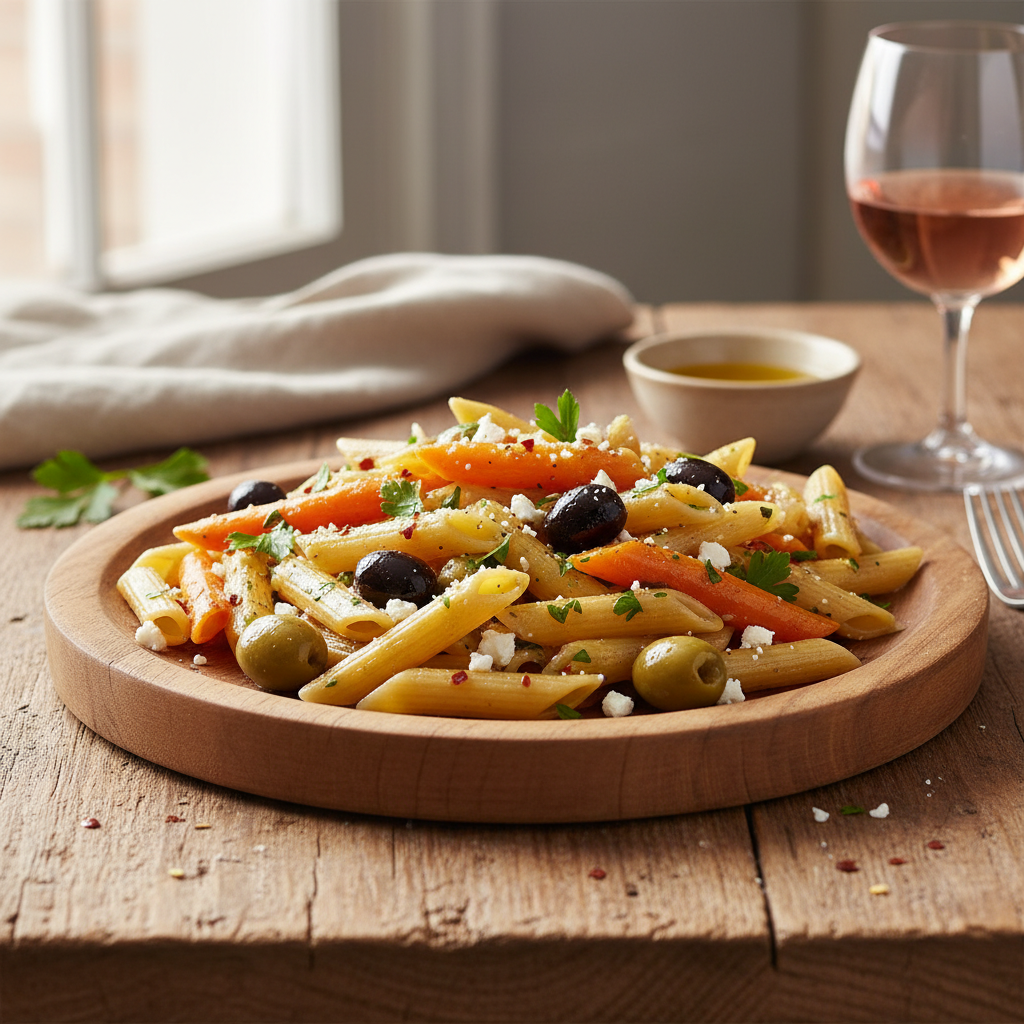 Penne aux Olives et Carottes
