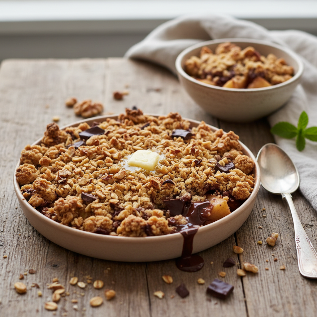 Crumble de Pommes et Chocolat aux Noix