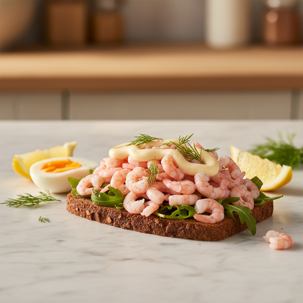 Smørrebrød aux Crevettes