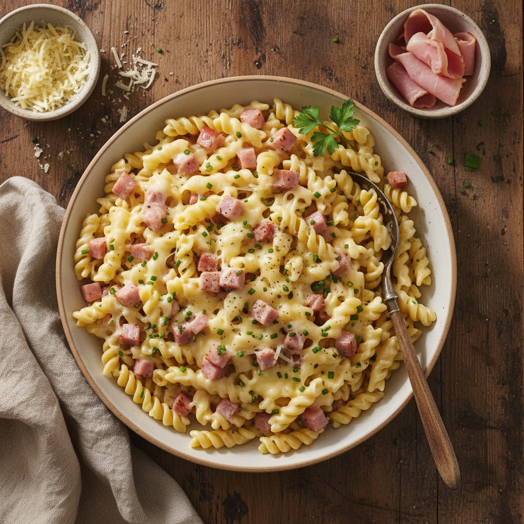 Pâtes au Gruyère et Jambon