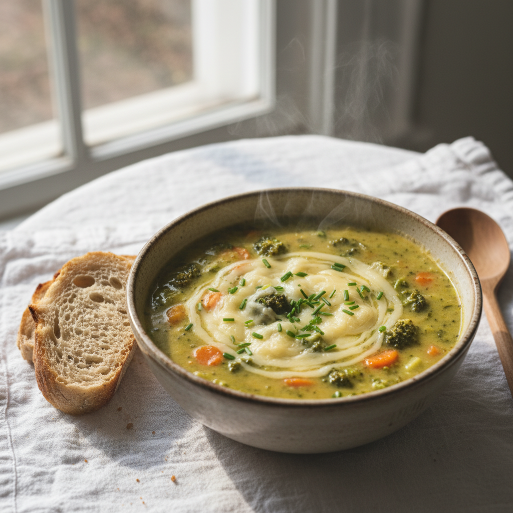 Soupe de Brocoli et Carotte au Gruyère