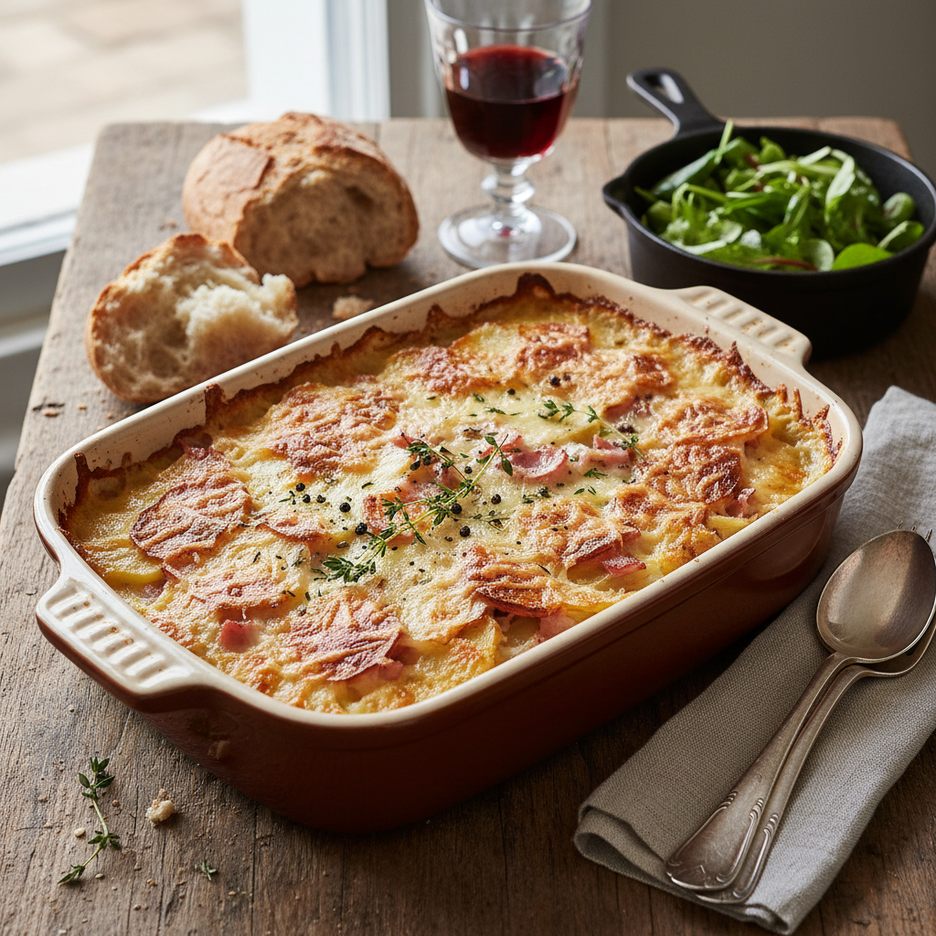 Gratin de Pommes de Terre au Jambon et Gruyère