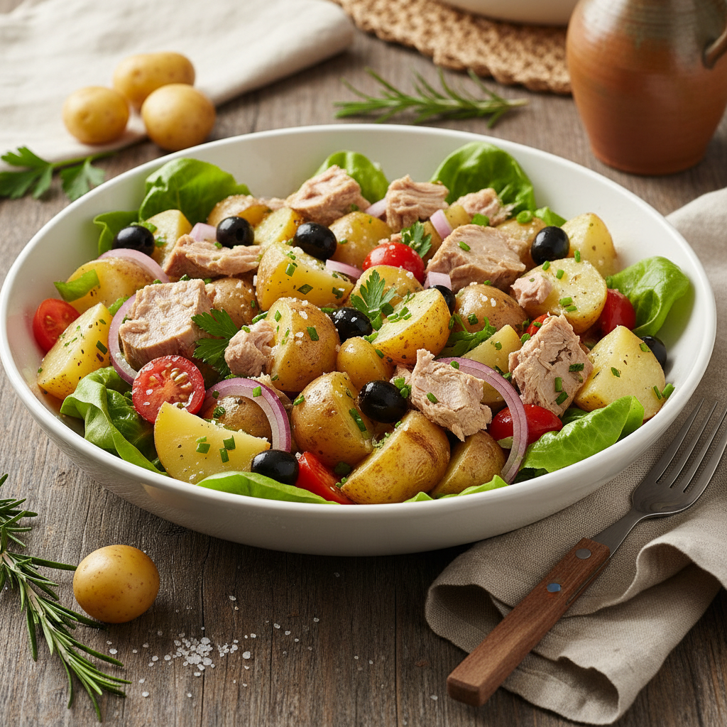 Salade composée pommes de terre et thon