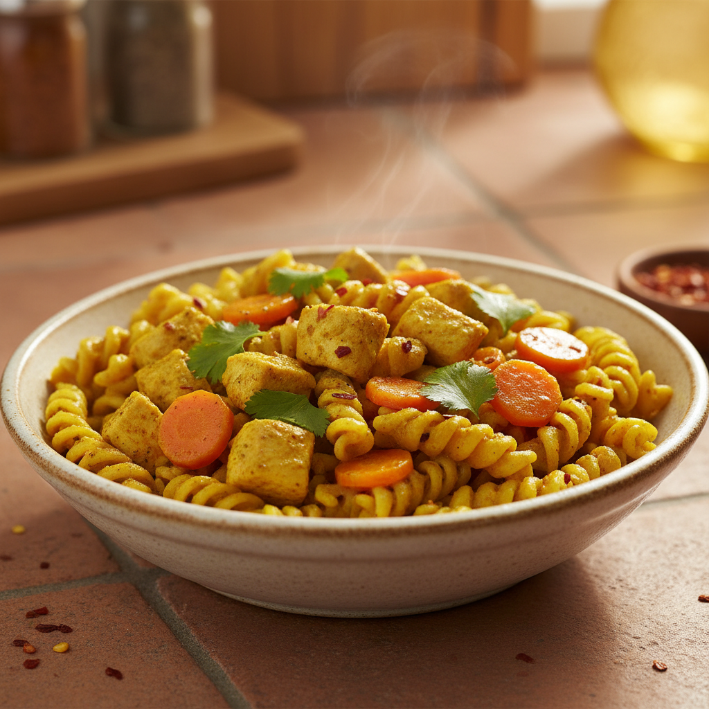 Pâtes au Curry et Poulet