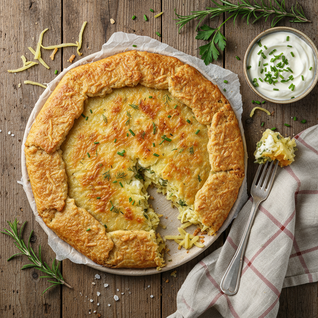 Galette de pommes de terre et fromage aux herbes