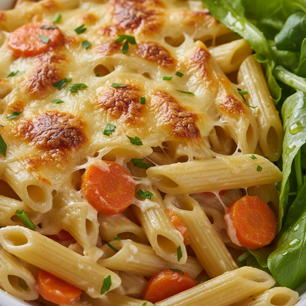 Gratin de penne aux trois fromages