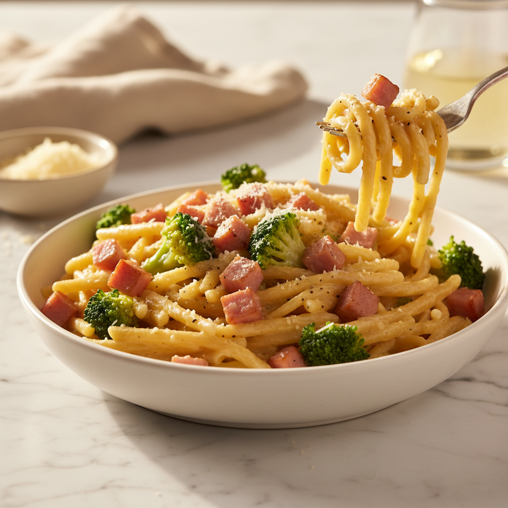 Pâtes Carbonara Jambon Brocoli