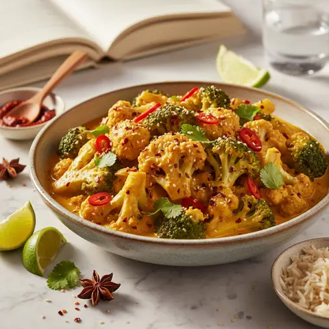 Thai-Curry mit Blumenkohl und Brokkoli