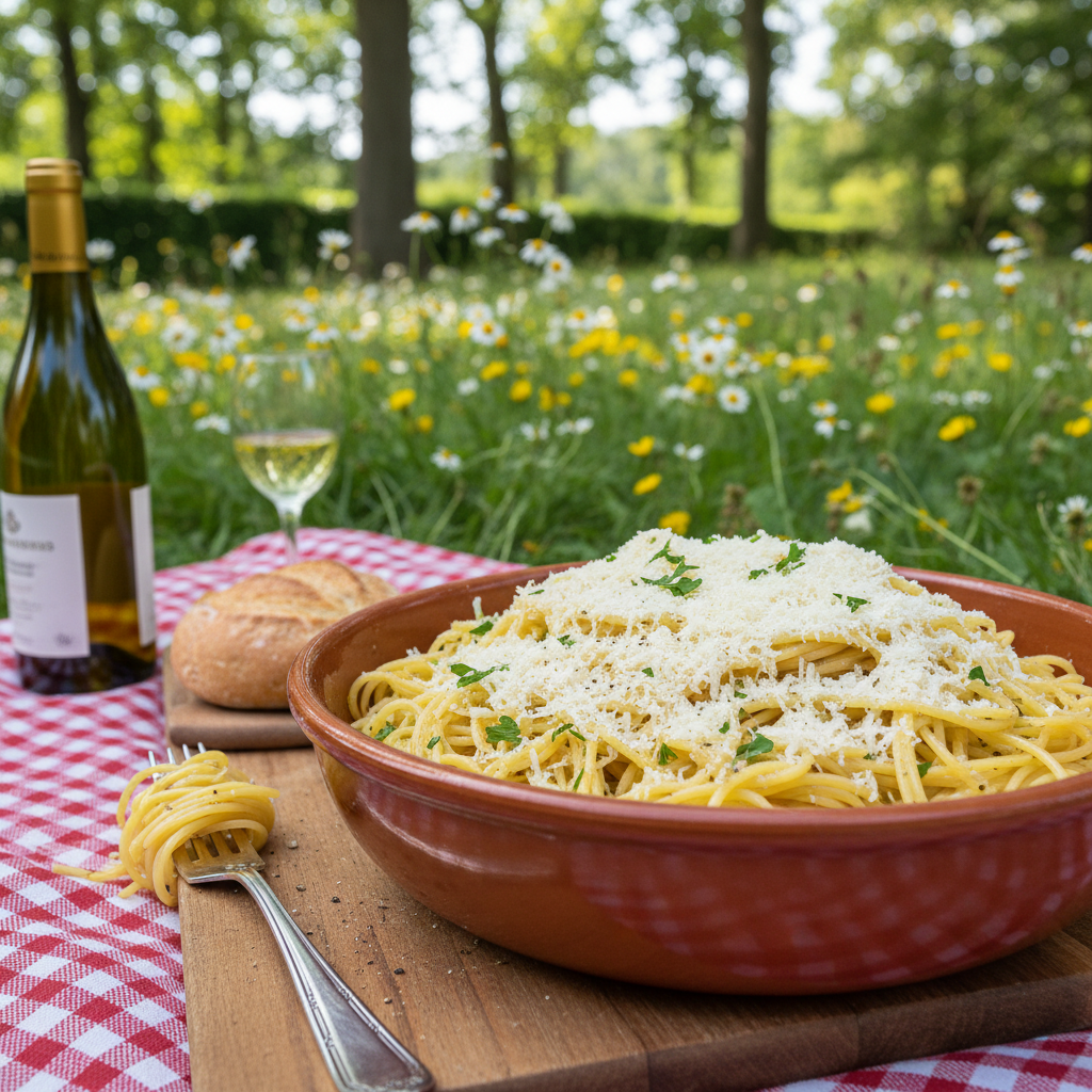 Spaghettis à l'Huile et Gruyère