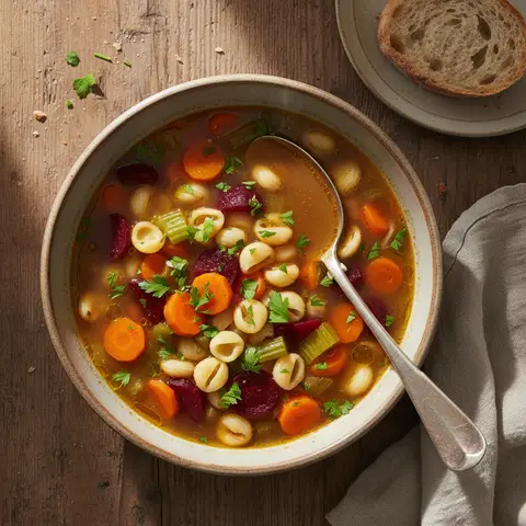 Gemüsesuppe mit Nudeln
