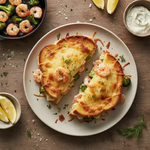Shrimp and Broccoli Croque Monsieur
