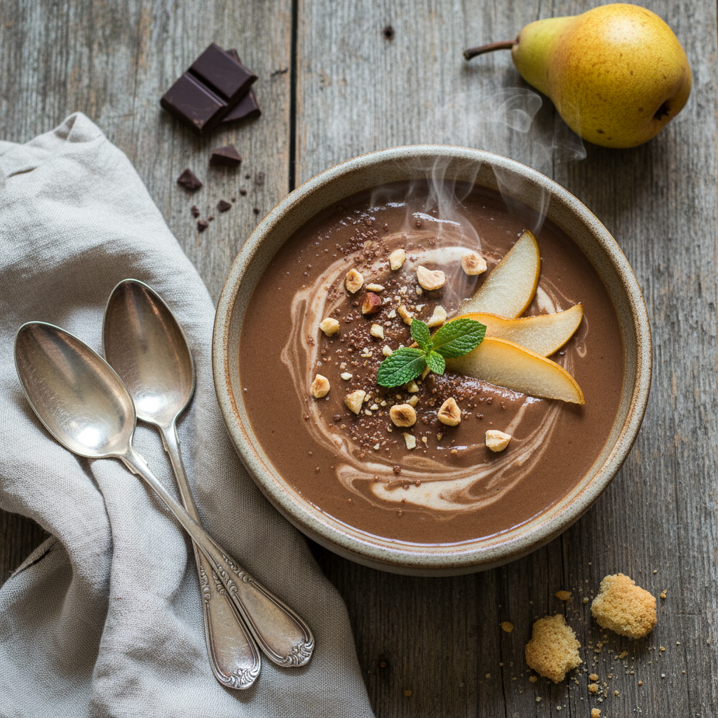 Soupe Poire-Chocolat Réconfortante